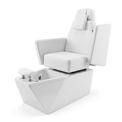 NeoBeauty SPA LED Pedicure Chair, White PU