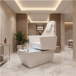NeoBeauty SPA LED Pedicure Chair, White PU