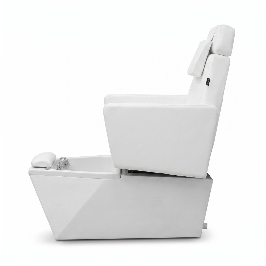 NeoBeauty SPA LED Pedicure Chair, White PU