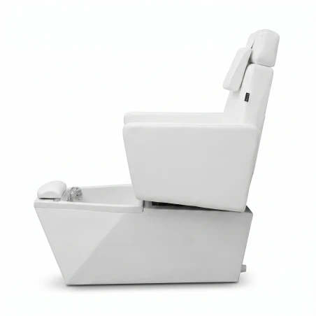 Sillón de pedicura SPA LED NeoBeauty – Tapizado PU blanco y dos motores