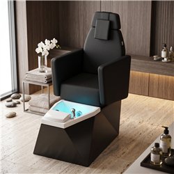 NeoBeauty Total Black Pedicure Chair with LED Basin