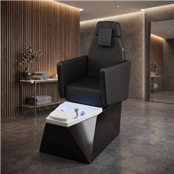 NeoBeauty Total Black Pedicure Chair with LED Basin