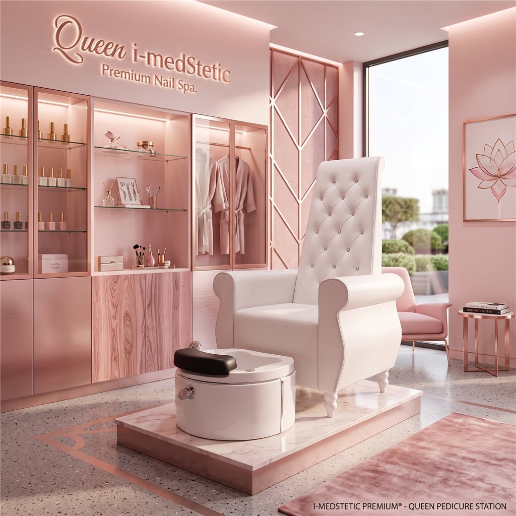 Queen pedicure chair with integrated footbath - I-medStetic Premium