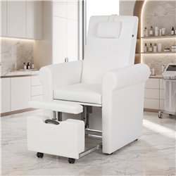 Lumina pedicure chair with sliding lower section for footbath, white - Weelko