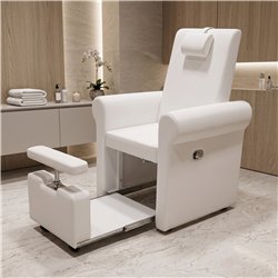 Lumina pedicure chair with sliding lower section for footbath, white - Weelko