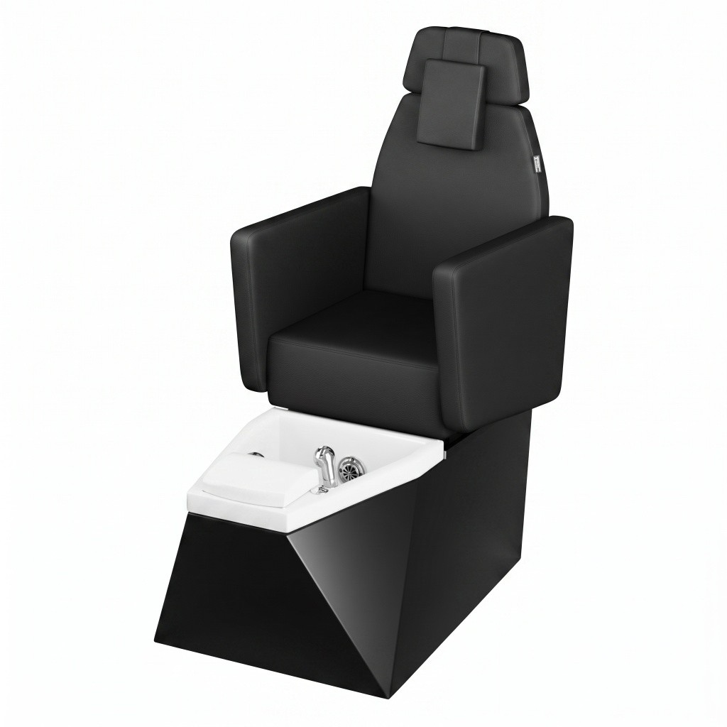 NeoBeauty Total Black Pedicure Chair with LED Basin