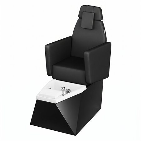 NeoBeauty Cadeira de pedicure elétrica com banheira LED e 2 motores Total Black