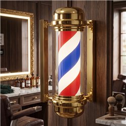 Palo da barbiere rotante tricolore con finitura dorata Dagour - design classico | Weelko