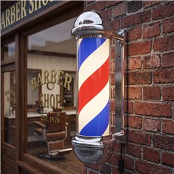 Palo da barbiere rotante tricolore Dagne 70 cm con luce integrata - Weelko