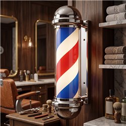 Palo da barbiere rotante tricolore Dagne 70 cm con luce integrata - Weelko