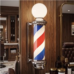 Weelko Drehender Tricolor Barber Pole mit Leuchtkugel