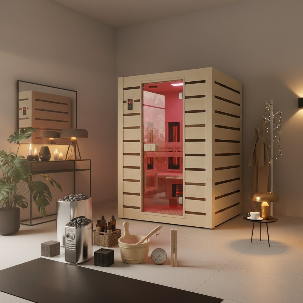 Sauna híbrida HOLL'S HYBRID COMBI 2 lugares tradicional e infravermelhos
