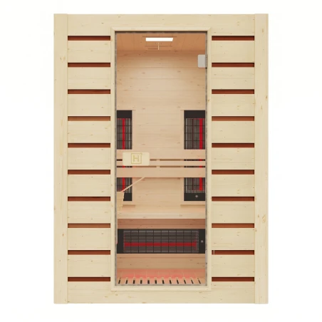 Sauna híbrida HOLL'S HYBRID COMBI 2 plazas tradicional e infrarrojos