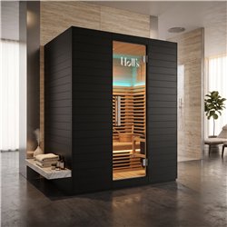 Sauna híbrida Holl's Symbioz Hybrid 3 lugares com infravermelhos e vapor