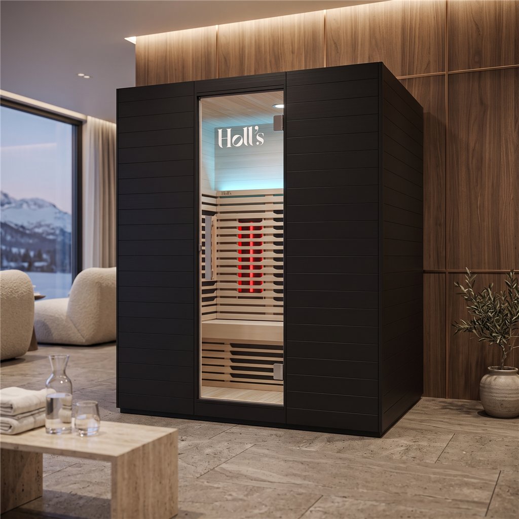 Sauna híbrida Holl's Symbioz Hybrid 3 lugares com infravermelhos e vapor