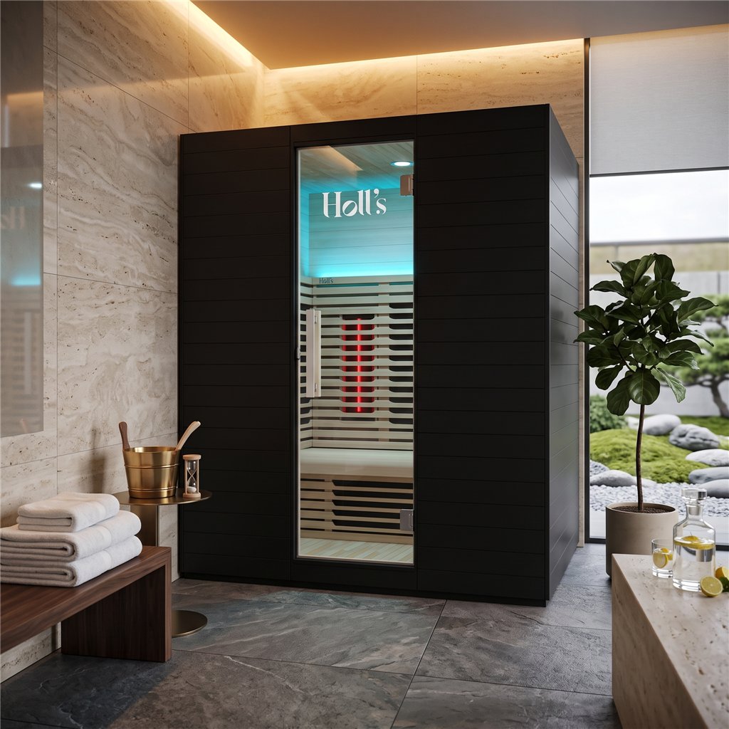 Sauna híbrida Holl's Symbioz Hybrid 3 plazas con infrarrojos y vapor