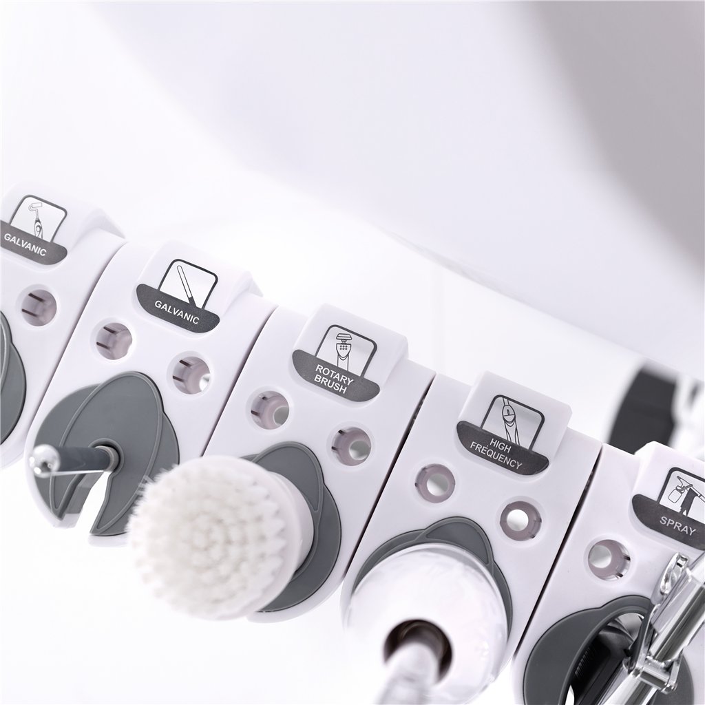DDUUEETT MAIA - Torre multifunções 9 em 1 vertical: ultrassons estéticos, alta frequência estética, vaporizador facial, com rodí