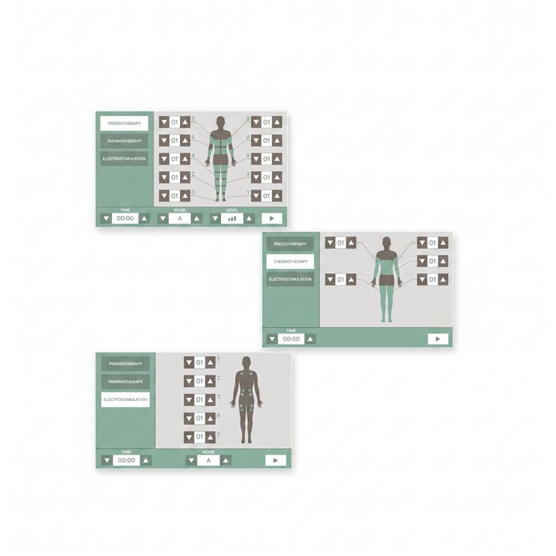 Écrans de configuration des fonctions de l’appareil KHONA PRESS 3 EN 1