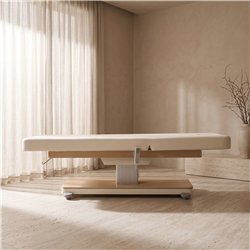 Camilla de Masajes SPA Eléctrica Orion (Color Crema con Base de Madera)