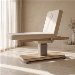 Camilla de Masajes SPA Eléctrica Orion (Color Crema con Base de Madera)
