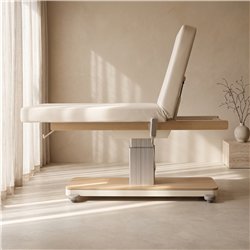 Camilla de Masajes SPA Eléctrica Orion (Color Crema con Base de Madera)