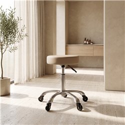 Ergonomischer Hocker Weelko Silent Fast beige mit leisen Rollen