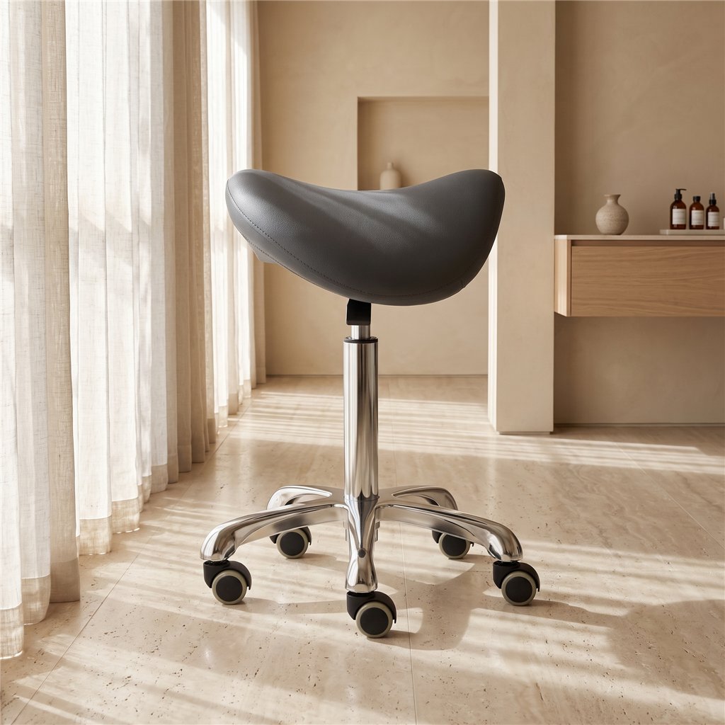 Banco de estética Mirplay ALPHA BLACK regulável em altura
