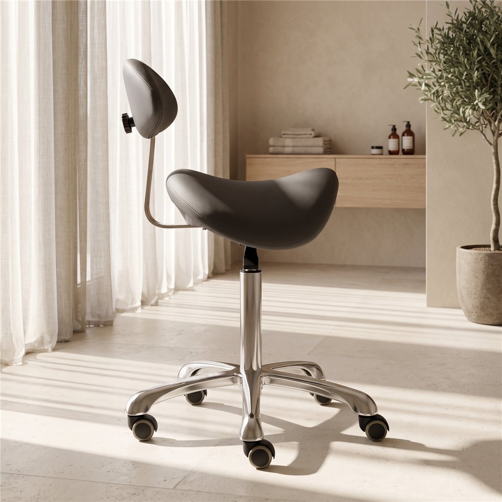 Mirplay ALPHA PLUS BLACK Beauty height-adjustable beauty stool