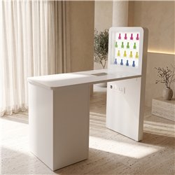 Mesa de manicura Mirplay MARION con expositor LED y aspirador de uñas
