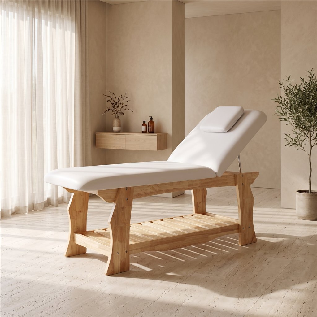 Mirplay OLGA fixed SPA treatment bed in solid wood