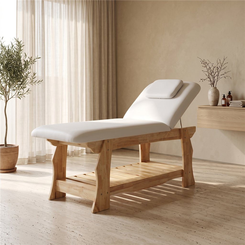 Mirplay OLGA fixed SPA treatment bed in solid wood