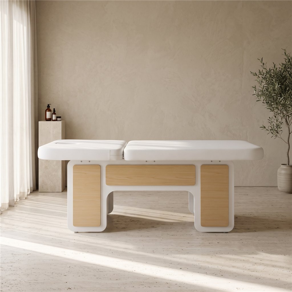 Mirplay INDUS beauty White Oak electric beauty bed for aesthetics and spa