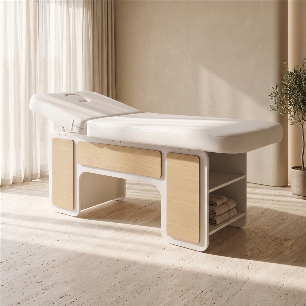 Mirplay INDUS beauty White Oak electric beauty bed for aesthetics and spa