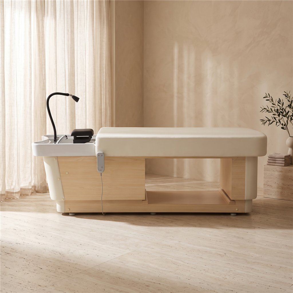 Mirplay AETHER BED Salon multifunction massage bed with wash basin and steam hood