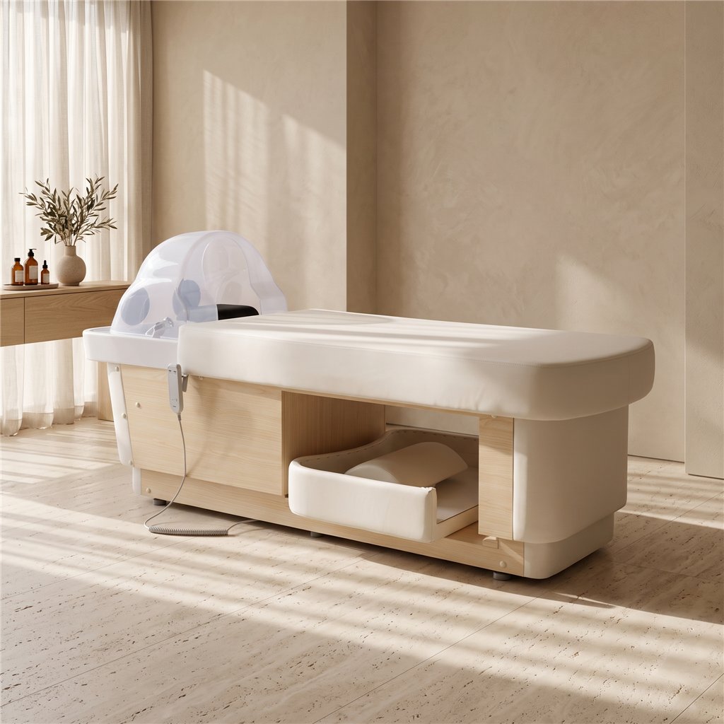 Mirplay AETHER BED Salon multifunction massage bed with wash basin and steam hood