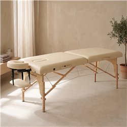 Camilla plegable de madera Weelko Nomad one WKS037.A16 en color crema