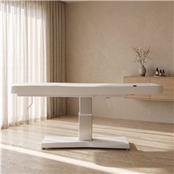 Weelko Hern + 1-motor electric massage table in white PU