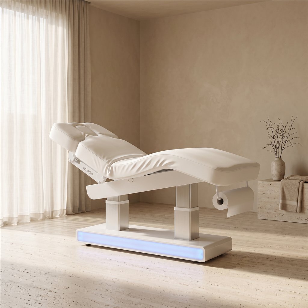 Weelko Muse + electric spa bed with heating and wooden LED base