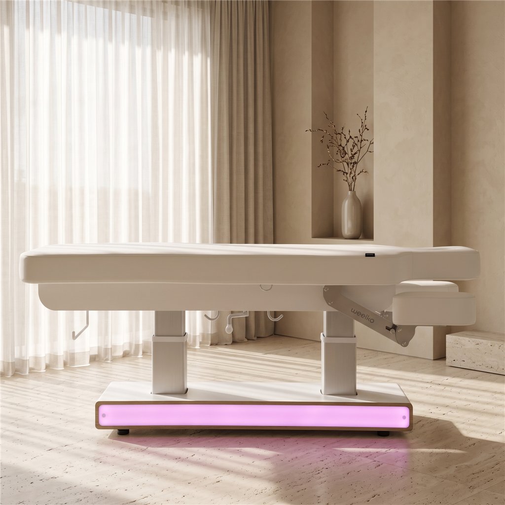 Elektrische Spa-Liege Weelko Muse + mit Heizung und Holzsockel mit LED