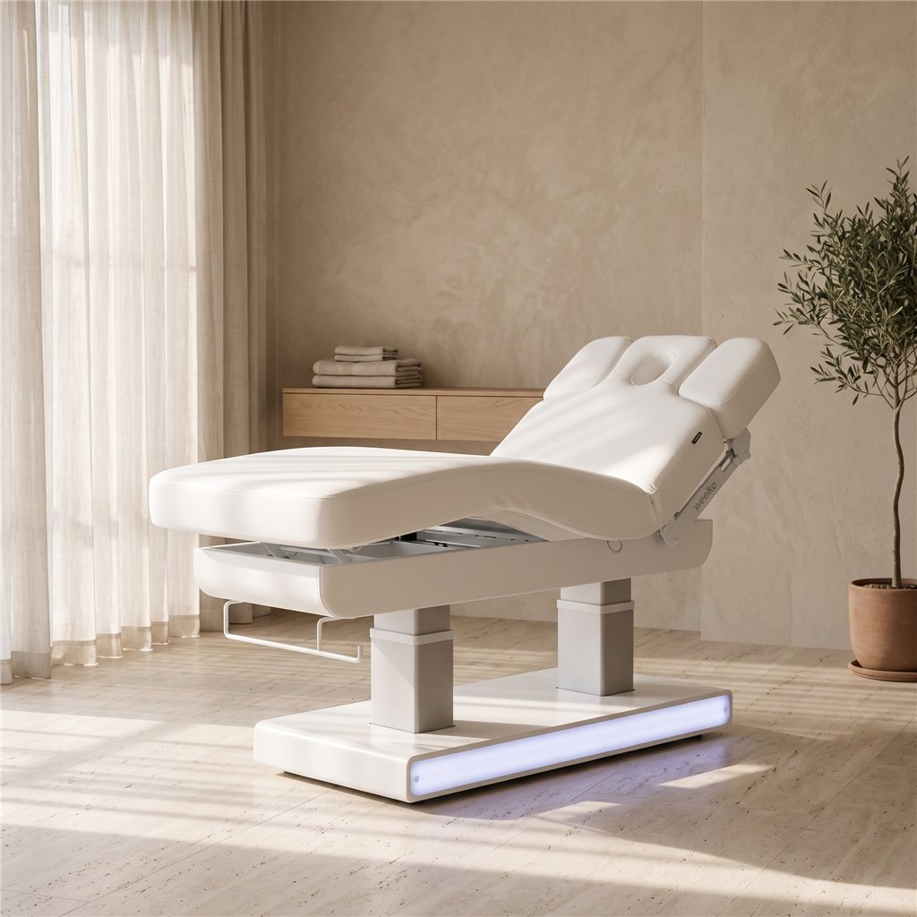 Weelko Muse + electric spa bed with heating and wooden LED base