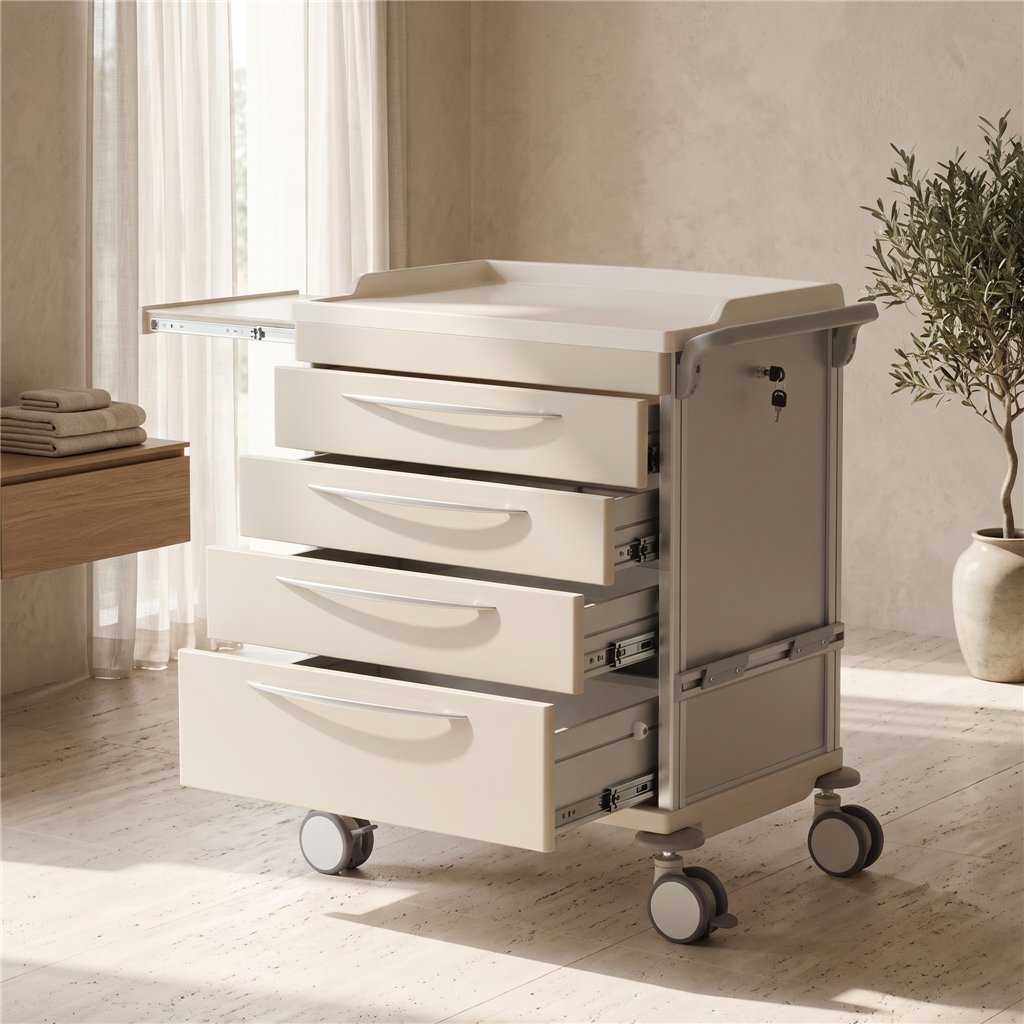 Carrito médico Coinfycare UTIL MED04G color crema