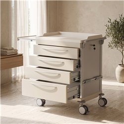 Carrinho médico Coinfycare UTIL MED04G cor creme