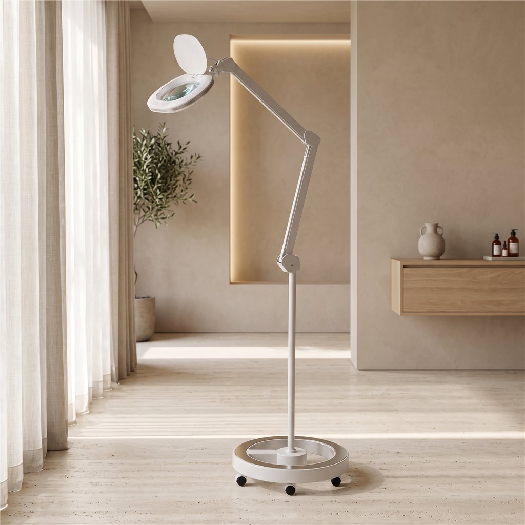 Lámpara LED de aumento UV DDUUEETT TADA con base de ruedas