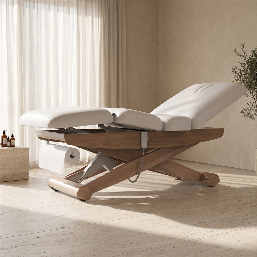 Elektrische Spa-Kosmetikliege DDUUEETT ALUNI aus Holz mit 3 Motoren