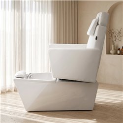 NeoBeauty SPA LED Pedicure Chair, White PU