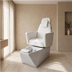NeoBeauty SPA LED Pedicure Chair, White PU