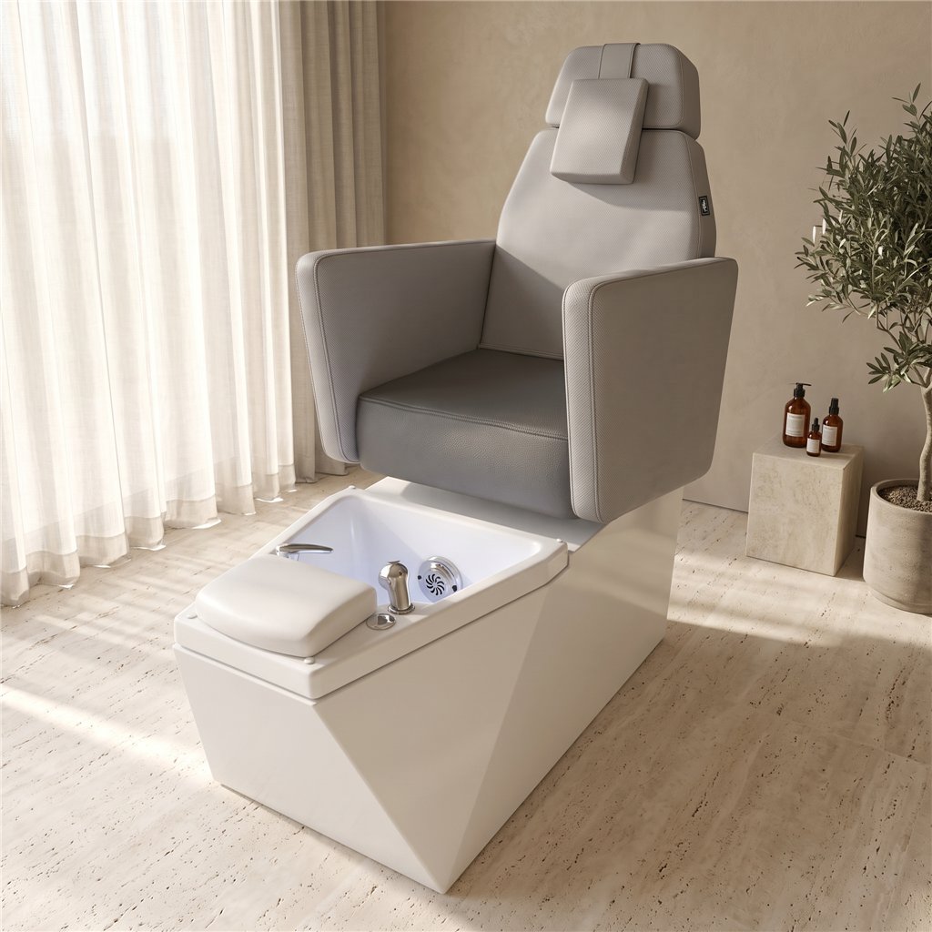 NeoBeauty Pedicure Chair Grey with LED foot bath