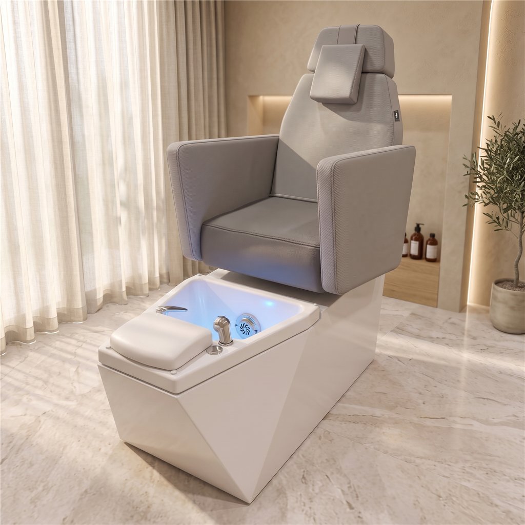 NeoBeauty Pedicure Chair Grey with LED foot bath