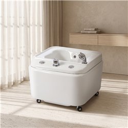 Weelko mobilier esthétique baignoire spa pédicure à hydromassage LED avec douche ajustable