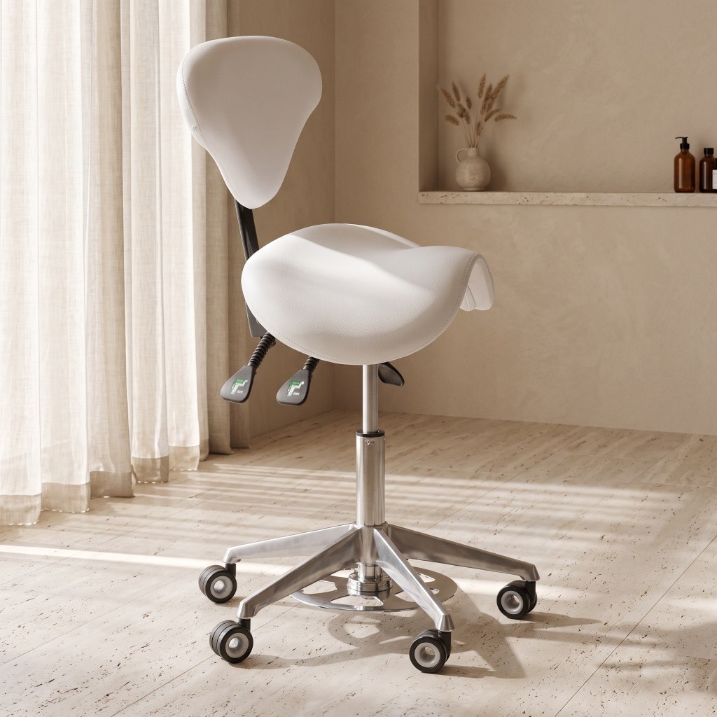 Bernice sgabello con rotelle sedile a sella - i-Medstetic